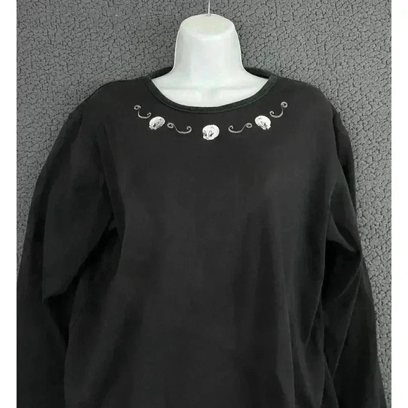 VTG Tweety Bird Long Sleeve T-Shirt XL Monochrome 90s Y2K Black - Picture 6 of 9